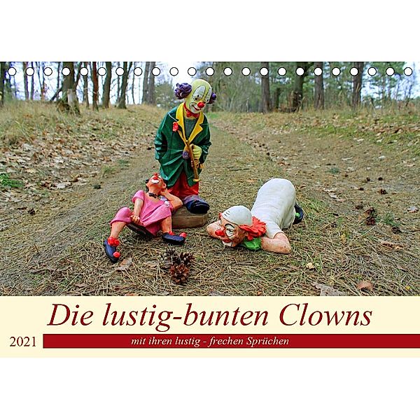Die lustig-bunten Clowns (Tischkalender 2021 DIN A5 quer), Konstanze Junghanns