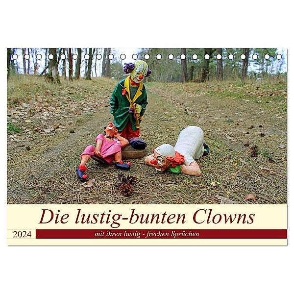 Die lustig-bunten Clowns (Tischkalender 2024 DIN A5 quer), CALVENDO Monatskalender, Konstanze Junghanns