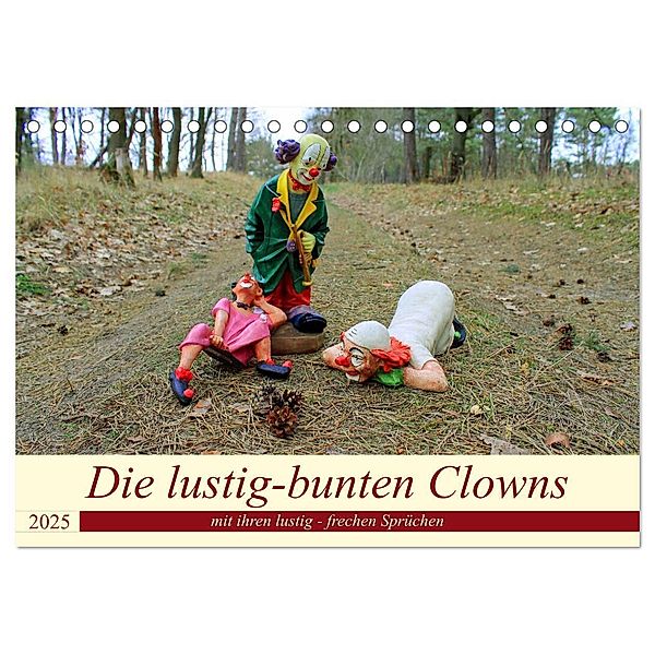 Die lustig-bunten Clowns (Tischkalender 2025 DIN A5 quer), CALVENDO Monatskalender, Calvendo, Konstanze Junghanns