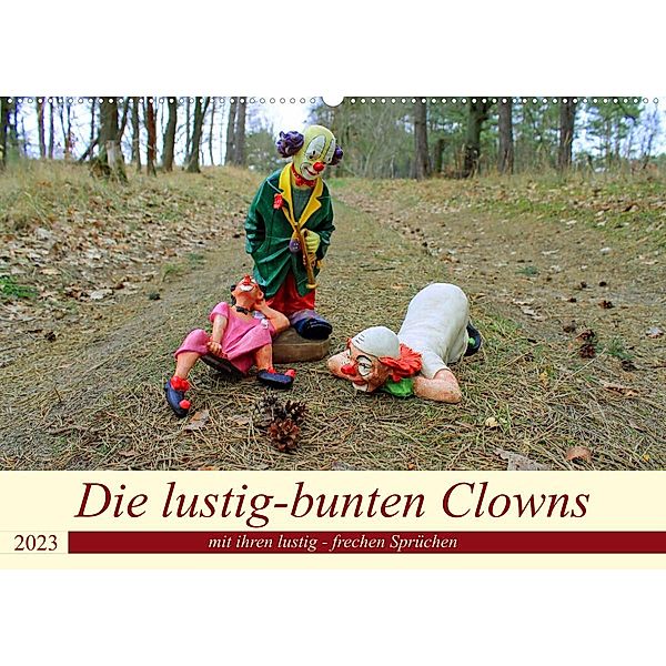 Die lustig-bunten Clowns (Wandkalender 2023 DIN A2 quer), Konstanze Junghanns