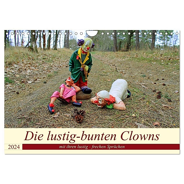 Die lustig-bunten Clowns (Wandkalender 2024 DIN A4 quer), CALVENDO Monatskalender, Konstanze Junghanns
