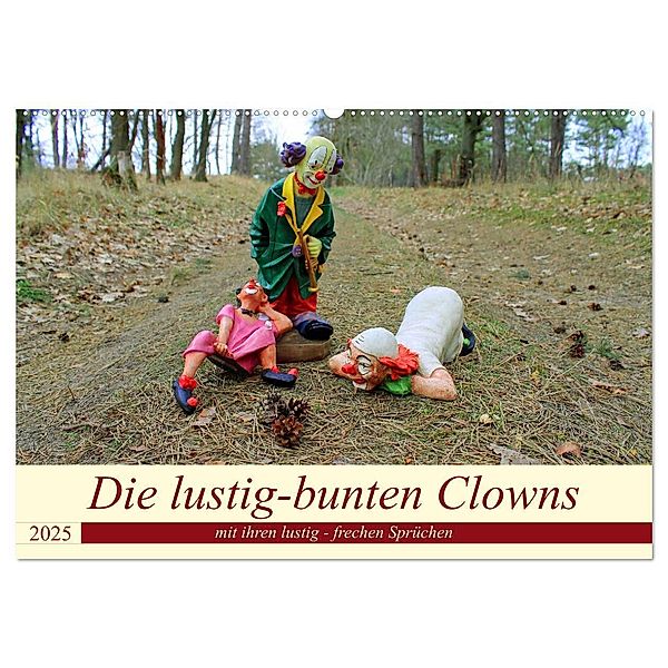 Die lustig-bunten Clowns (Wandkalender 2025 DIN A2 quer), CALVENDO Monatskalender, Calvendo, Konstanze Junghanns