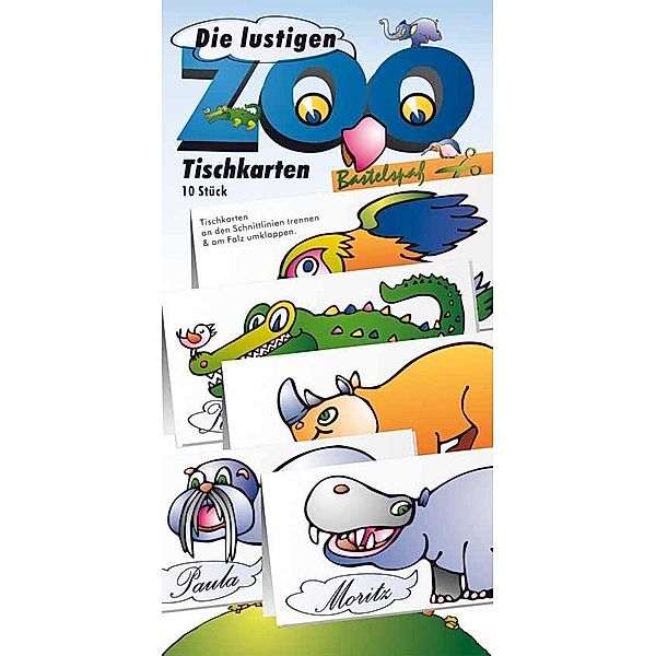 Die lustigen Zoo-Tischkarten Bastelbogen, Kurt Völtzke