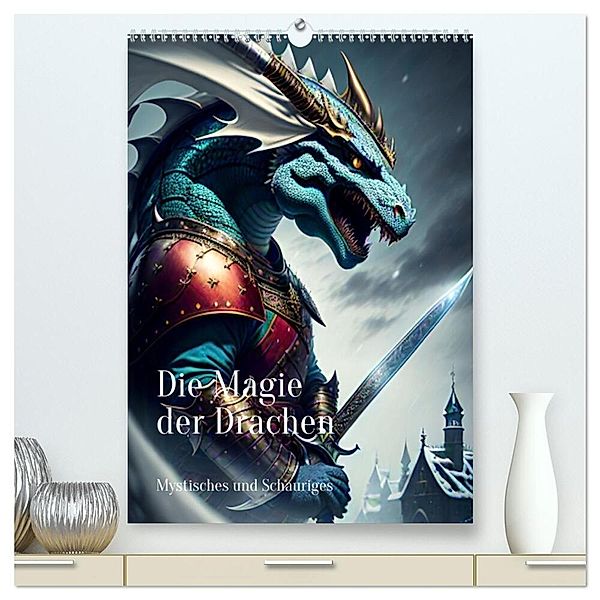 Die Magie der Drachen - Mystisches und Schauriges (hochwertiger Premium Wandkalender 2024 DIN A2 hoch), Kunstdruck in Hochglanz, Anja Zachrau