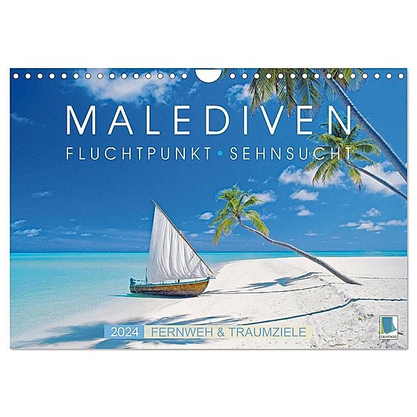 Die Malediven: Fluchtpunkt Sehnsucht (Wandkalender 2024 DIN A4 quer), CALVENDO Monatskalender, Calvendo