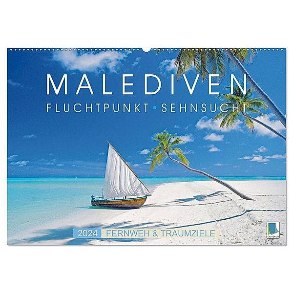 Die Malediven: Fluchtpunkt Sehnsucht (Wandkalender 2024 DIN A2 quer), CALVENDO Monatskalender, Calvendo