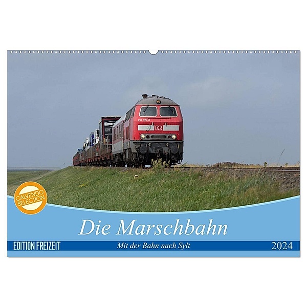 Die Marschbahn (Wandkalender 2024 DIN A2 quer), CALVENDO Monatskalender, Bahnblitze.de