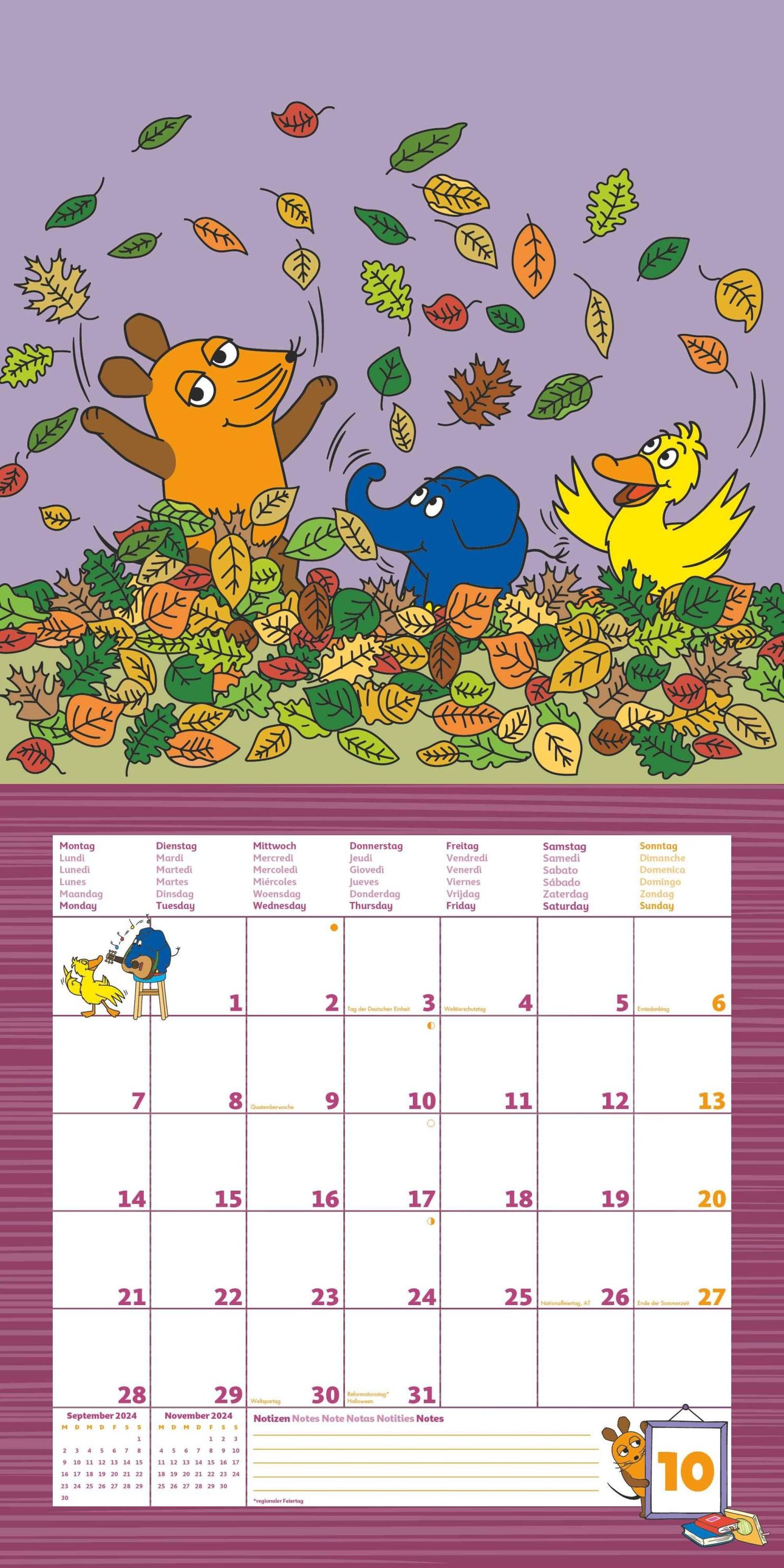 Die Maus 2024 - Broschürenkalender 30x30 cm 30x60 geöffnet - Kalender mit  Platz für Notizen - inkl. Poster - Wandplane - Kalender bestellen