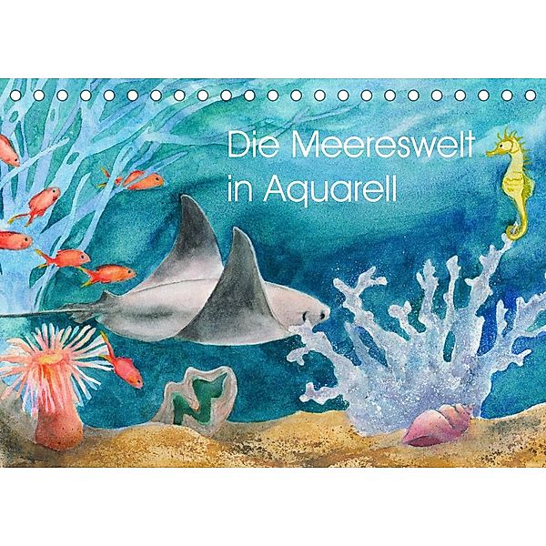 Die Meereswelt in Aquarell (Tischkalender 2023 DIN A5 quer), Jitka Krause