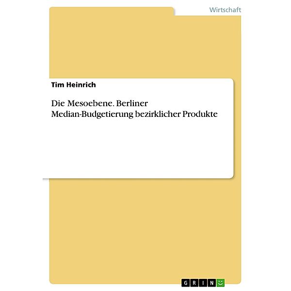 Die Mesoebene. Berliner Median-Budgetierung bezirklicher Produkte, Tim Heinrich