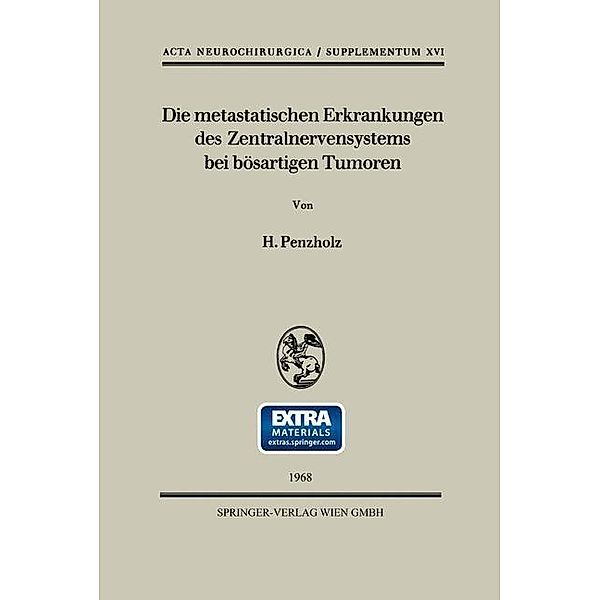 Die metastatischen Erkrankungen des Zentralnervensystems bei bösartigen Tumoren / Acta Neurochirurgica Supplement Bd.16, H. Penzholz