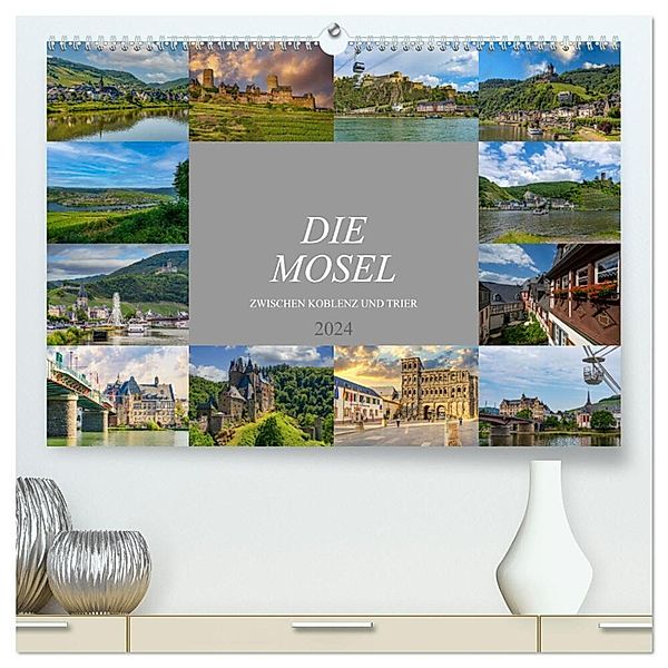 Die Mosel zwischen Koblenz und Trier (hochwertiger Premium Wandkalender 2024 DIN A2 quer), Kunstdruck in Hochglanz, Dirk Meutzner