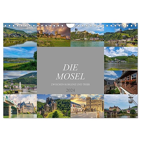 Die Mosel zwischen Koblenz und Trier (Wandkalender 2024 DIN A4 quer), CALVENDO Monatskalender, Dirk Meutzner