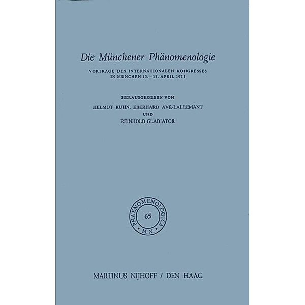 Die Münchener Phänomenologie / Phaenomenologica Bd.65