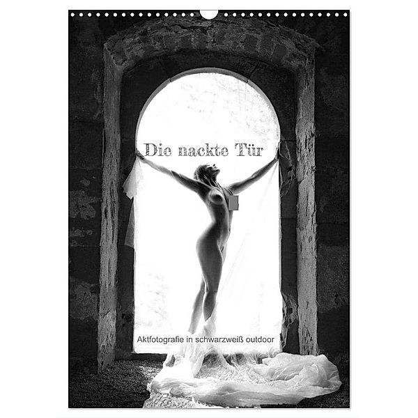 Die nackte Tür - Outdoor Aktfotografie in schwarzweiss (Wandkalender 2025 DIN A3 hoch), CALVENDO Monatskalender, Calvendo, Lichtgestalt