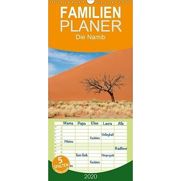 Die Namib - Familienplaner hoch (Wandkalender 2020 , 21 cm x 45 cm, hoch), Frauke Scholz