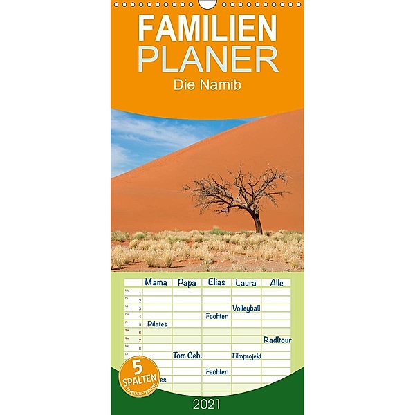 Die Namib - Familienplaner hoch (Wandkalender 2021 , 21 cm x 45 cm, hoch), Frauke Scholz
