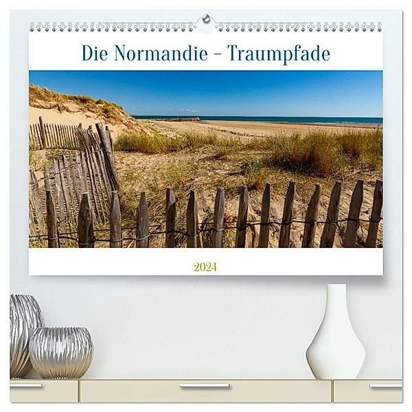 Die Normandie - Traumpfade (hochwertiger Premium Wandkalender 2024 DIN A2 quer), Kunstdruck in Hochglanz, Edwin Springer