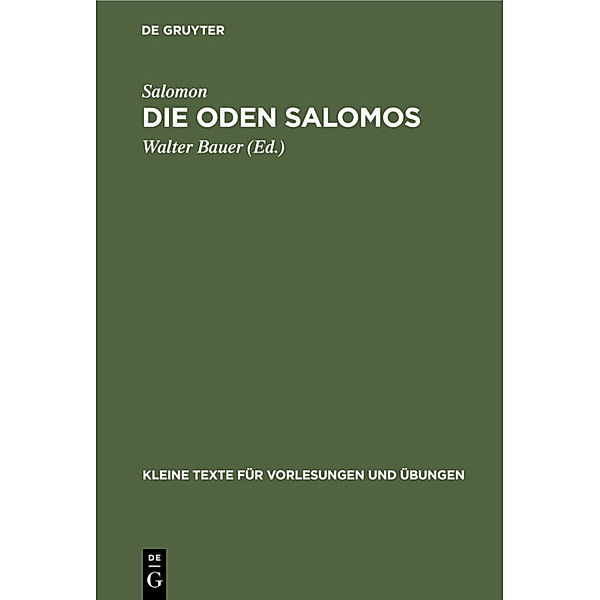 Die Oden Salomos, Salomon