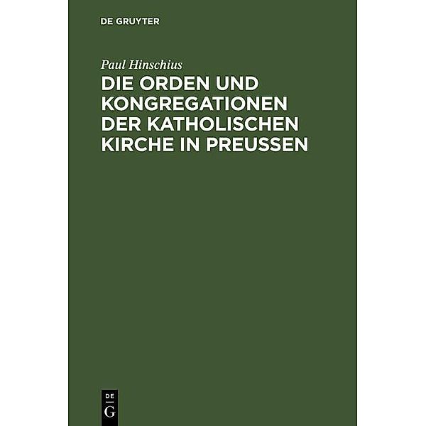 Die Orden und Kongregationen der Katholischen Kirche in Preussen, Paul Hinschius