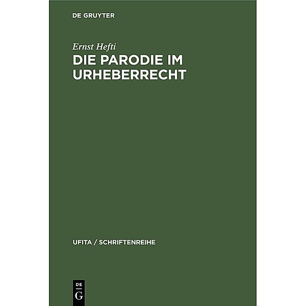 Die Parodie im Urheberrecht, Ernst Hefti