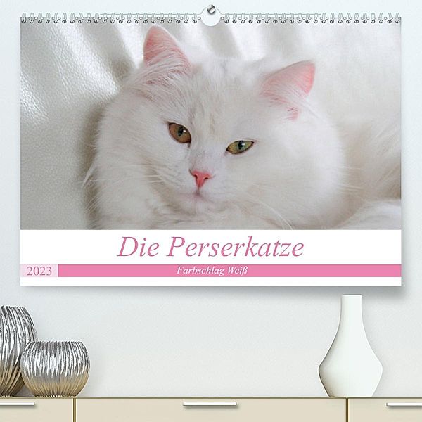 Die Perserkatze - Farbschlag Weiß (Premium, hochwertiger DIN A2 Wandkalender 2023, Kunstdruck in Hochglanz), Arno Klatt