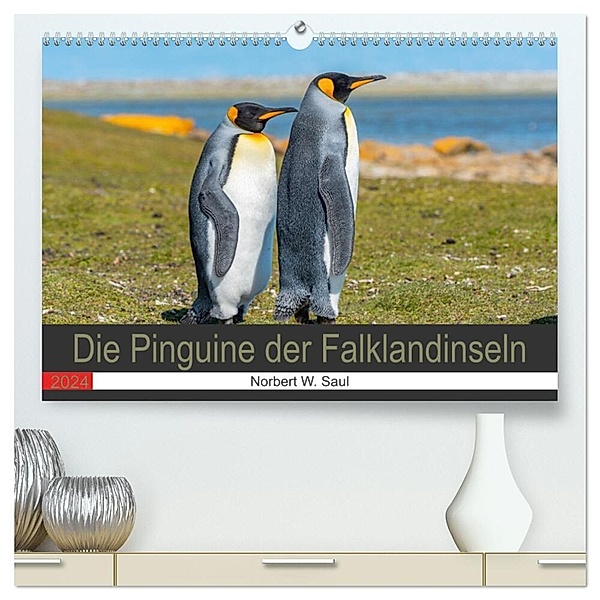 Die Pinguine der Falklandinseln (hochwertiger Premium Wandkalender 2024 DIN A2 quer), Kunstdruck in Hochglanz, Norbert W. Saul