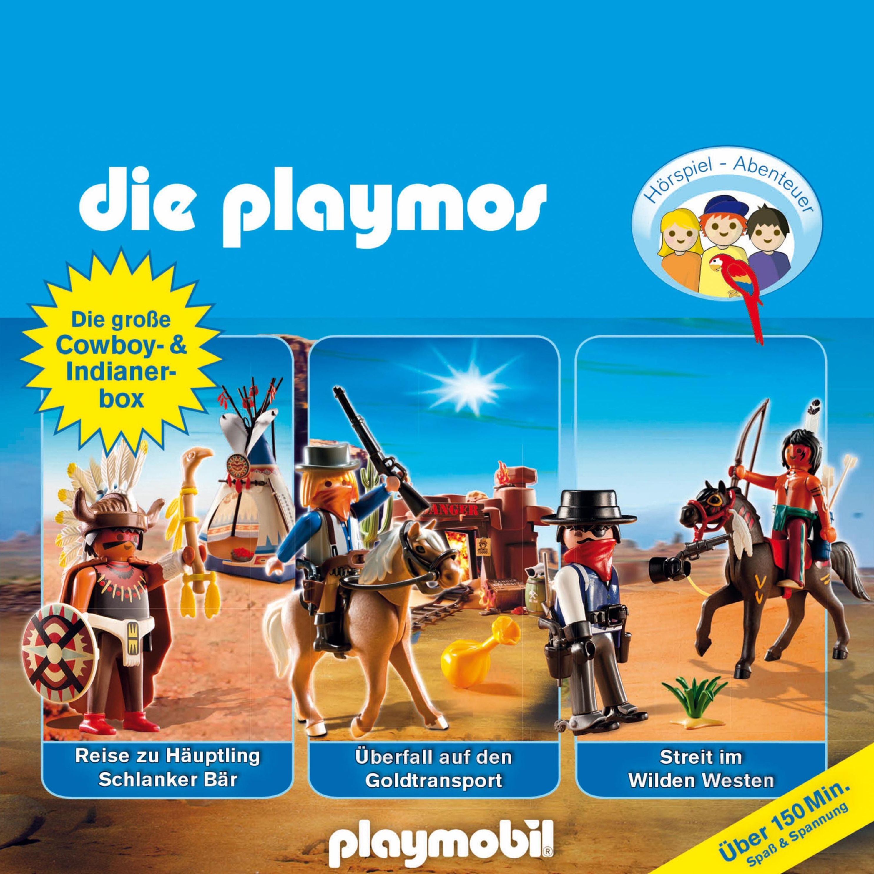 Die Playmos - Das Original Playmobil Hörspiel, Die grosse Cowboy- und  Indianer-Box, Folgen 21, 32, 35 Hörbuch Download