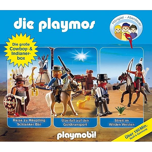Die Playmos - Die große Cowboy- und Indianerbox, 3 Audio-CDs, David Bredel, Florian Fickel