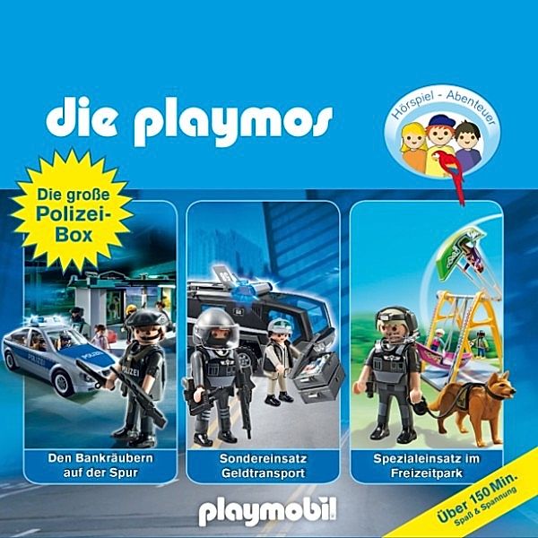 Die Playmos - Die große Polizei-Box, Folgen 28, 41 & 44: Den Bankräubern auf der Spur / Sondereinsatz Geldtransport / Spezialeinsatz im Freizeitpark - Das Original Playmobil Hörspiel, Florian Fickel, Simon X.Rost