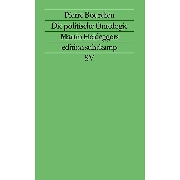 Die politische Ontologie Martin Heideggers, Pierre Bourdieu