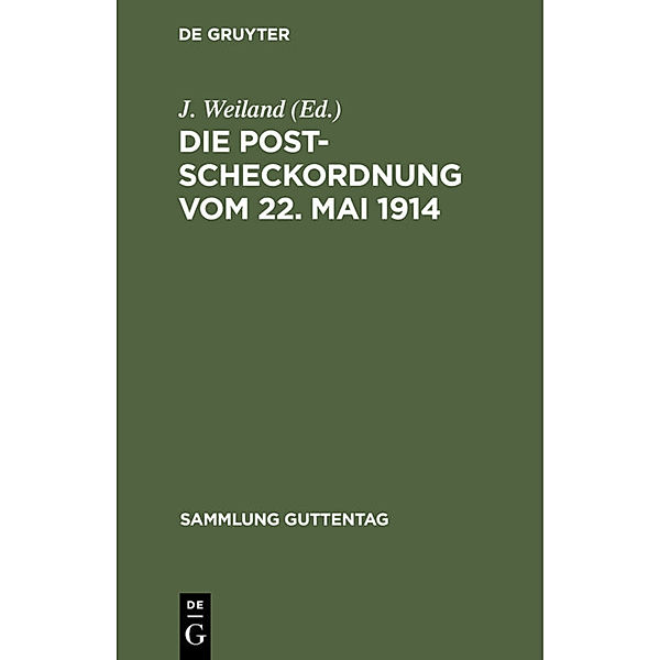 Die Postscheckordnung vom 22. Mai 1914