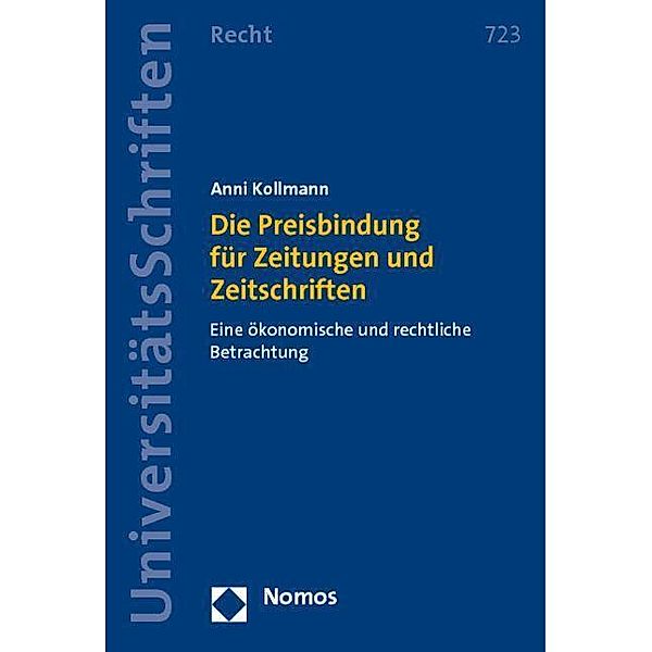 Die Preisbindung für Zeitungen und Zeitschriften, Anni Kollmann