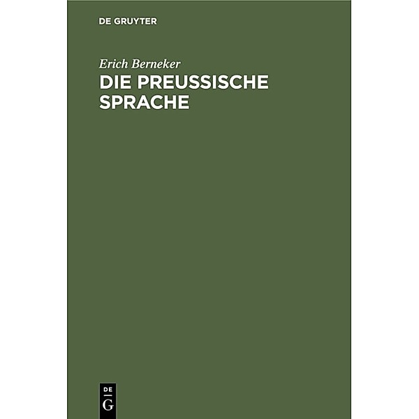 Die preussische Sprache, Erich Berneker
