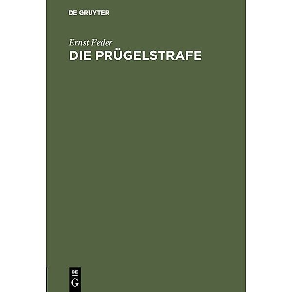 Die Prügelstrafe, Ernst Feder