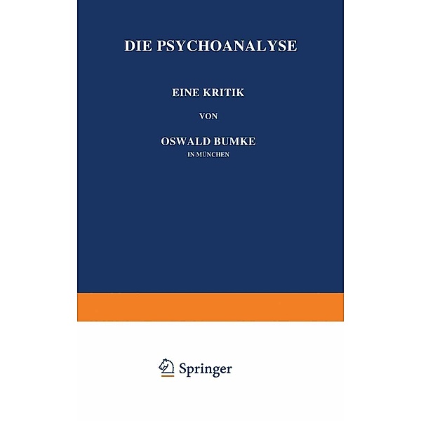 Die Psychoanalyse, Oswald Bumke