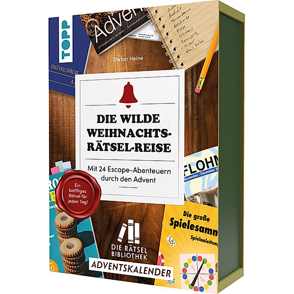 Die Rätselbibliothek. Adventskalender - Die wilde Weihnachts-Rätsel-Reise. Mit 24 Escape-Abenteuern durch den Advent, Stefan Heine