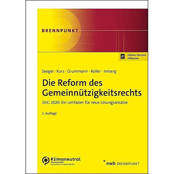 Die Reform des Gemeinnützigkeitsrechts, Andreas Seeger, Tilo Kurz, Stephan Grummann