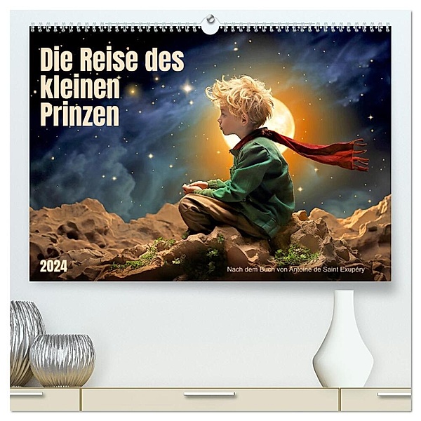 Die Reise des kleinen Prinzen (hochwertiger Premium Wandkalender 2024 DIN A2 quer), Kunstdruck in Hochglanz, Kerstin Waurick
