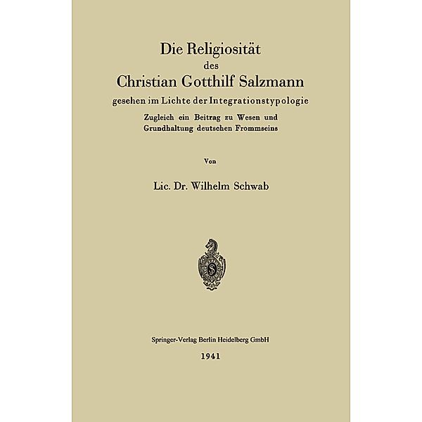 Die Religiosität des Christian Gotthilf Salzmann, Wilhelm Schwab