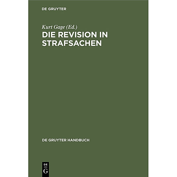 Die Revision in Strafsachen