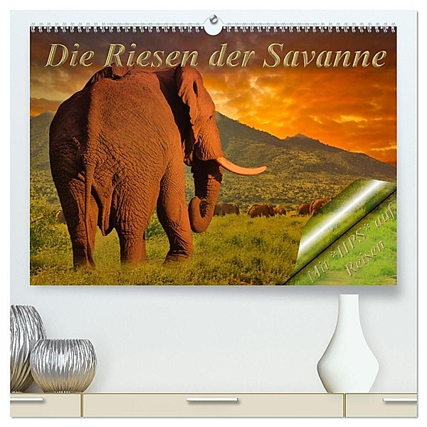 Die Riesen der Savanne (hochwertiger Premium Wandkalender 2024 DIN A2 quer), Kunstdruck in Hochglanz, Heinz-Peter Schwerin