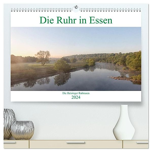Die Ruhr in Essen (hochwertiger Premium Wandkalender 2024 DIN A2 quer), Kunstdruck in Hochglanz, Lukas Hansel