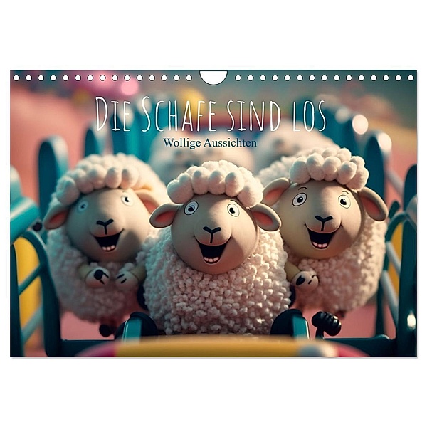 Die Schafe sind los Wollige Aussichten (Wandkalender 2024 DIN A4 quer), CALVENDO Monatskalender, artefacti