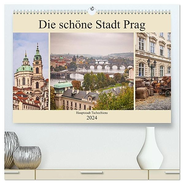 Die schöne Stadt Prag (hochwertiger Premium Wandkalender 2024 DIN A2 quer), Kunstdruck in Hochglanz, Thomas Deter