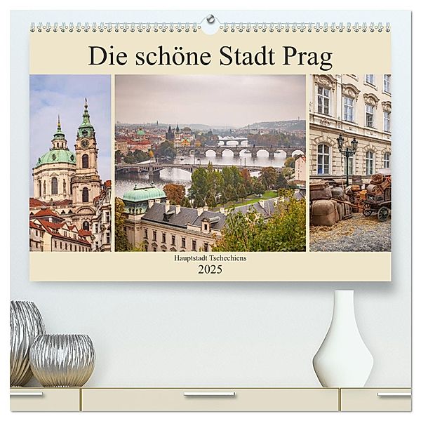 Die schöne Stadt Prag (hochwertiger Premium Wandkalender 2025 DIN A2 quer), Kunstdruck in Hochglanz, Calvendo, Thomas Deter