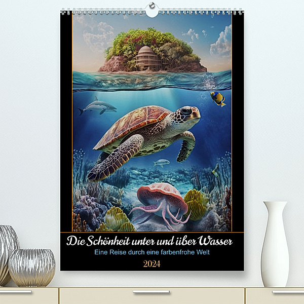 Die Schönheit unter und über Wasser (Premium, hochwertiger DIN A2 Wandkalender 2024, Kunstdruck in Hochglanz), DigitalDreamweaver