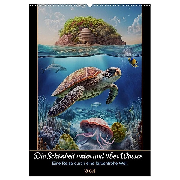 Die Schönheit unter und über Wasser (Wandkalender 2024 DIN A2 hoch), CALVENDO Monatskalender, DigitalDreamweaver