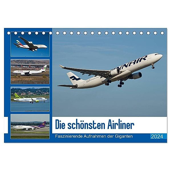 Die schönsten Airliner (Tischkalender 2024 DIN A5 quer), CALVENDO Monatskalender, Jakob Otto