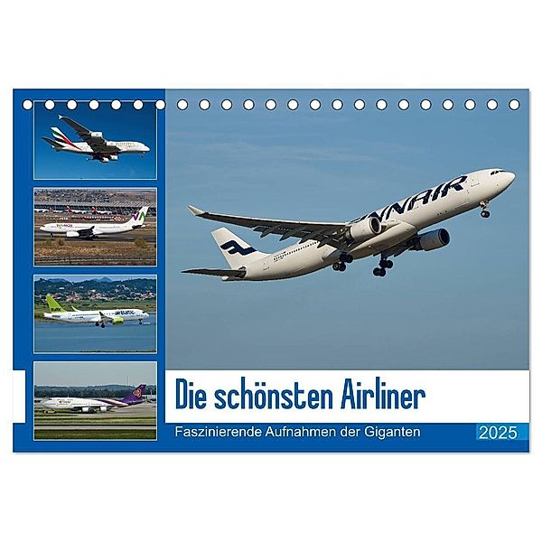 Die schönsten Airliner (Tischkalender 2025 DIN A5 quer), CALVENDO Monatskalender, Calvendo, Jakob Otto